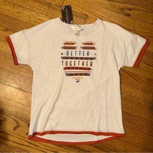 NWT sz 10 Matilda Jane Better Together Tee Embroidered Boho Waffle Knit Shirt